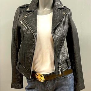 Mackage Pebbled Leather Biker Jacket Size XS